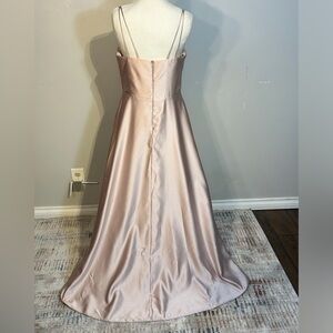 Xs cape evening gown champagne
